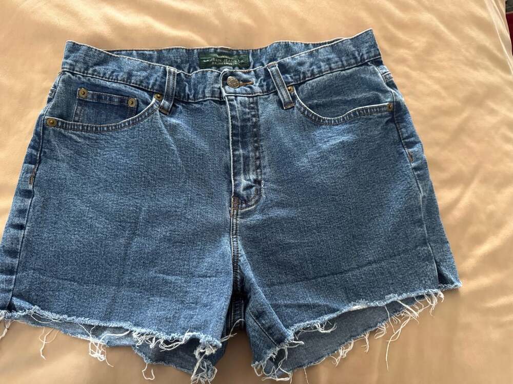 Lauren Jeans Co. Ralph Lauren Denim Cutoff Shorts Size 8 Blue